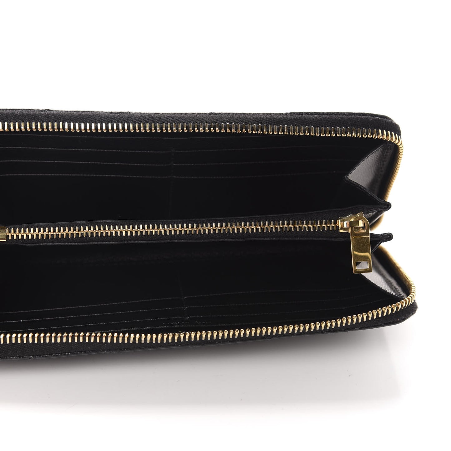 Grain De Poudre Matelasse Chevron Monogram Zip Around Wallet Black