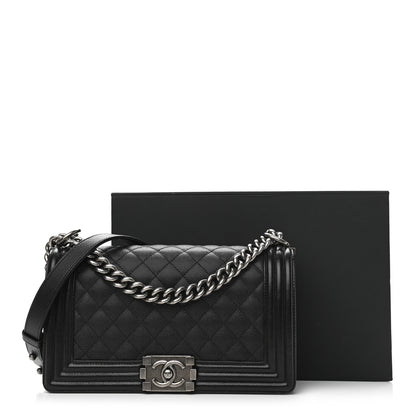 Chanel Caviar Quilted Medium Boy Flap Black 12 of 12
