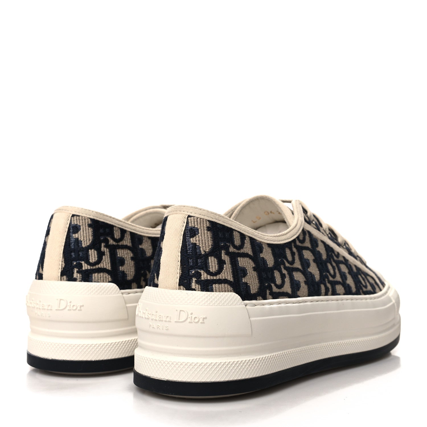 Christian Dior Embroidered Cotton Oblique Walk'N'Dior Low Top Sneakers 40 Deep Blue 4 of 8