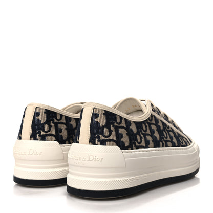 Christian Dior Embroidered Cotton Oblique Walk'N'Dior Low Top Sneakers 40 Deep Blue 4 of 8