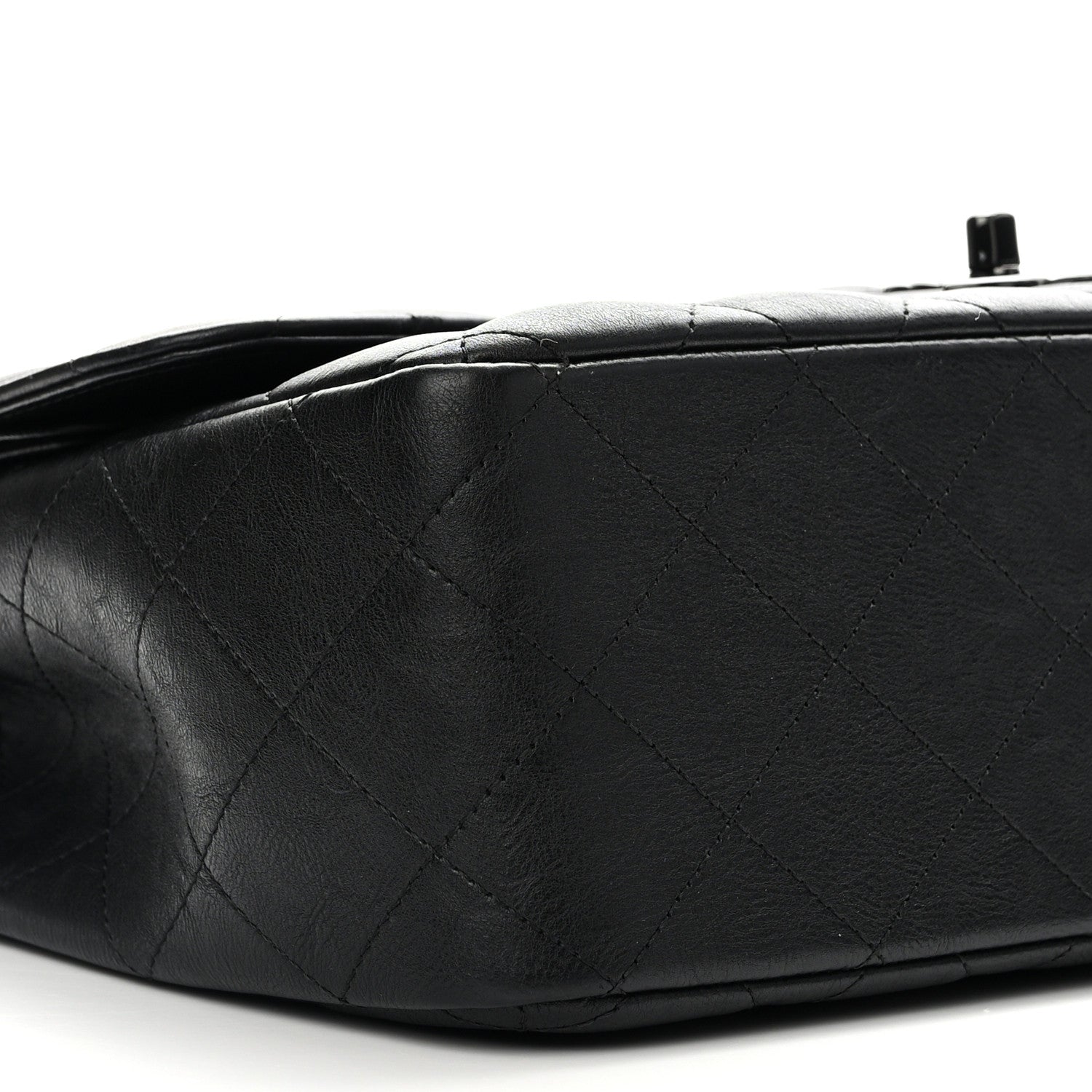 Chanel Crumpled Calfskin Quilted Jumbo Double Flap So Black 9 of 11