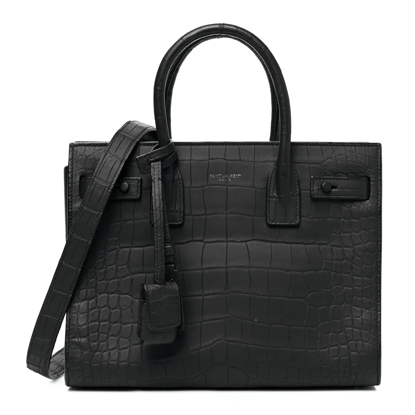 Matte Alligator Baby Souple Sac de Jour Cocco Carbone