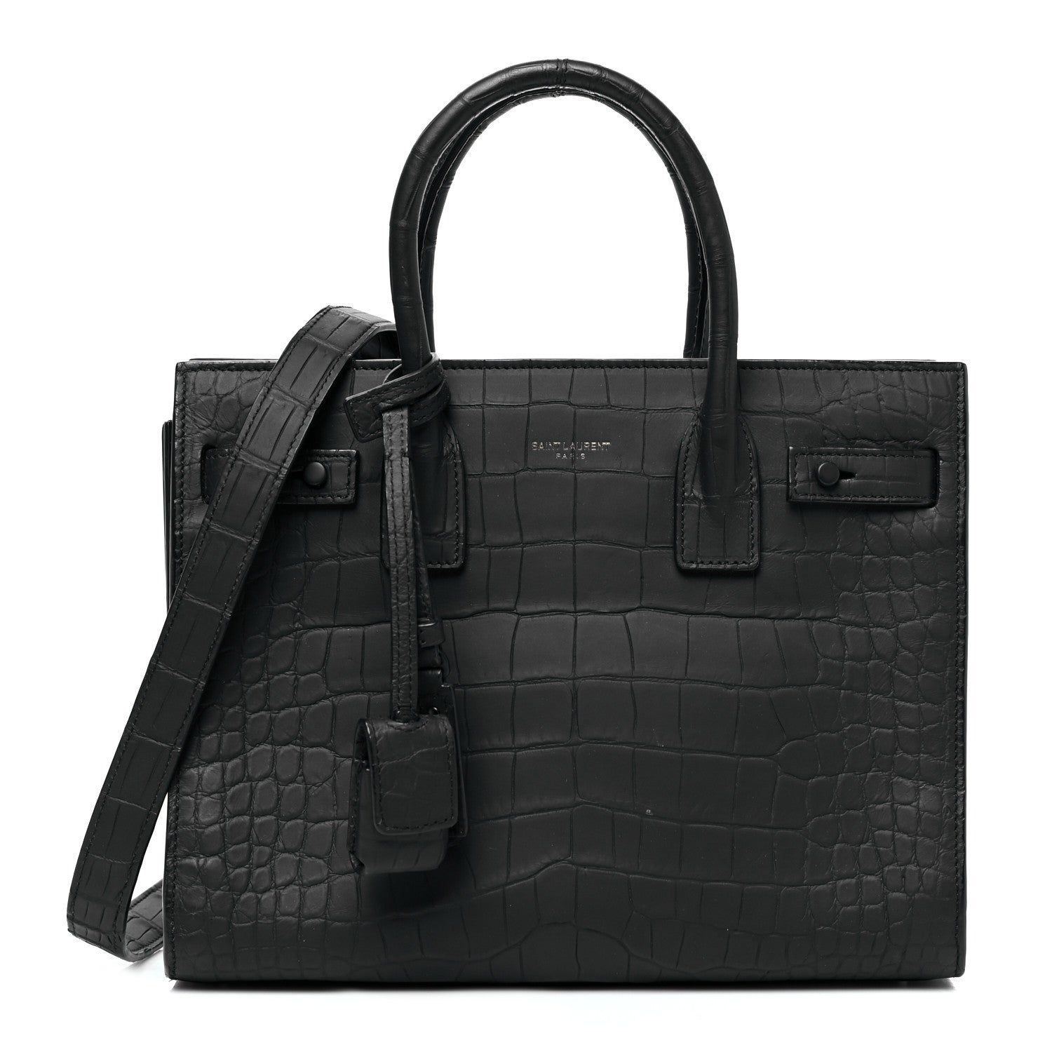 Saint Laurent Matte Alligator Baby Souple Sac de Jour Cocco Carbone 1 of 7