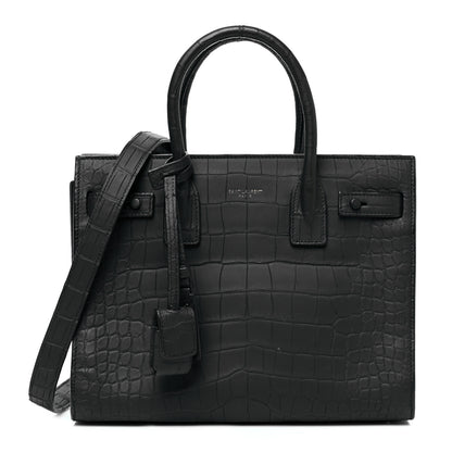 Saint Laurent Matte Alligator Baby Souple Sac de Jour Cocco Carbone 1 of 7