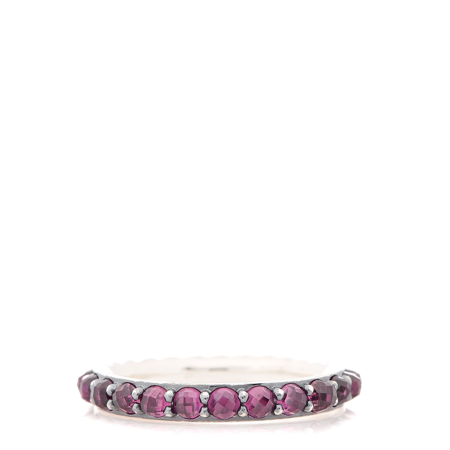 David Yurman Sterling Silver Rhodalite Garnet Band Ring 54 7 1 of 4