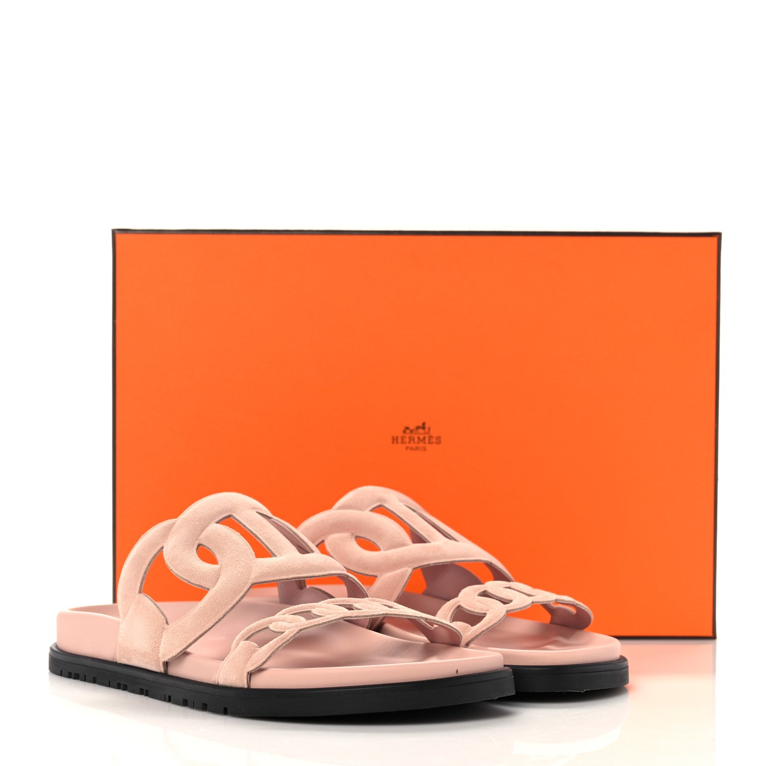 Hermes Suede Goatskin Extra Sandals 36.5 Rose Opaline 9 of 9