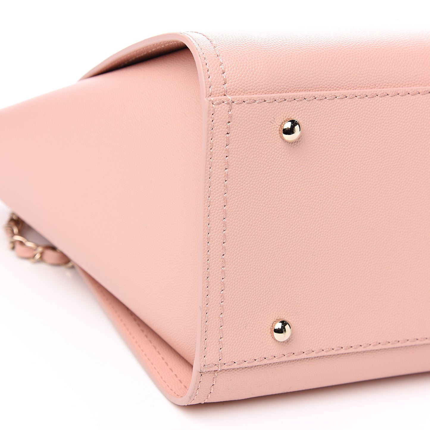 Caviar Small Studded Deauville Tote Light Pink