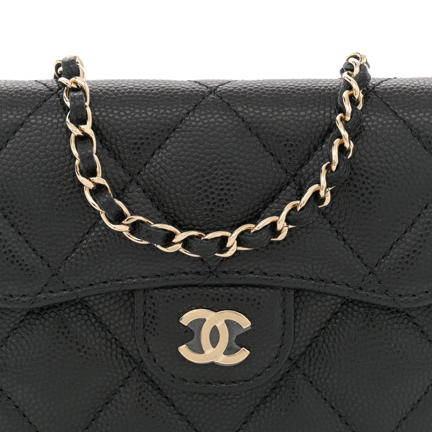 Chanel Caviar Quilted Flap Card Holder On Chain Black 9 of 12