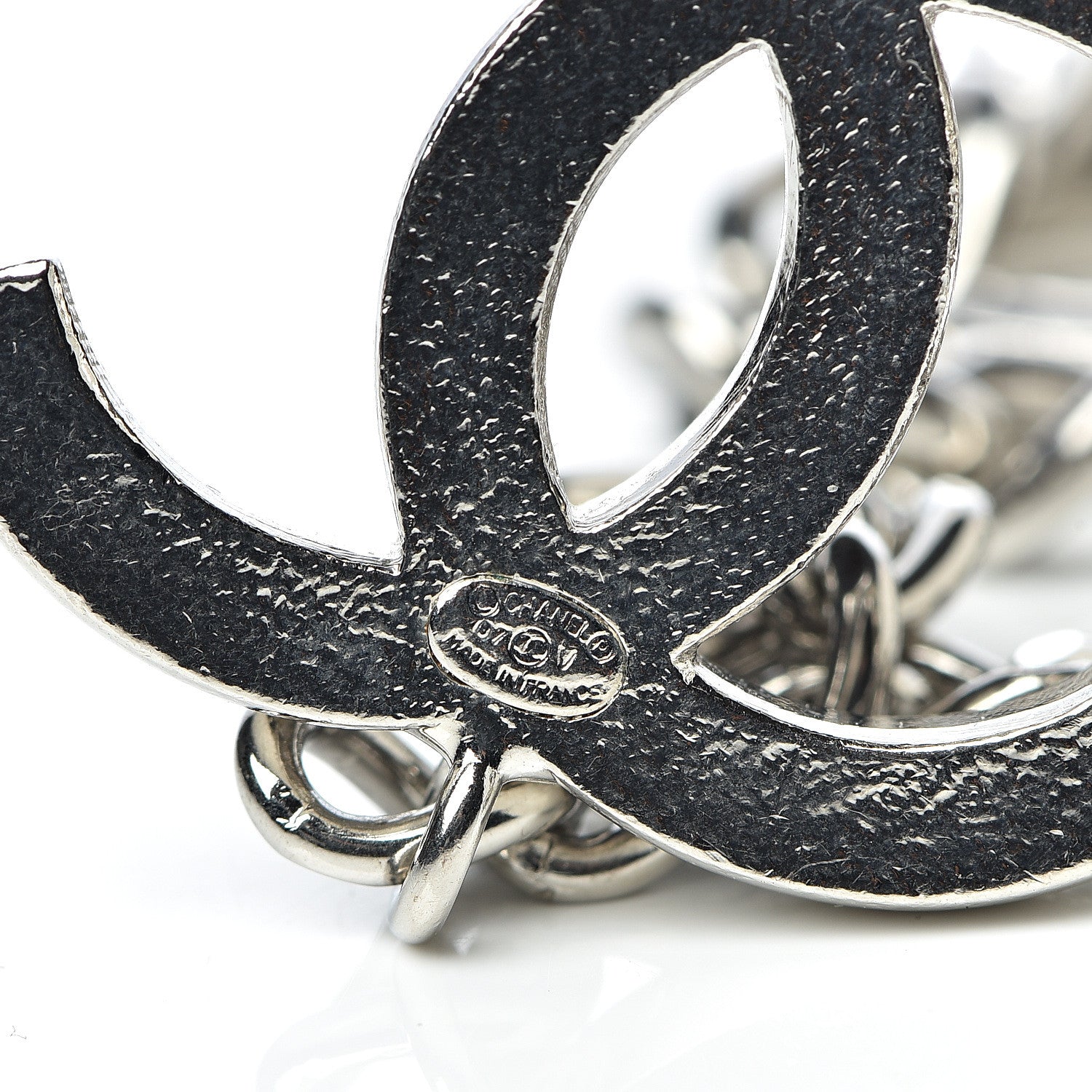 Chanel Enamel CC Chain Logo Belt Silver Black 4 of 4