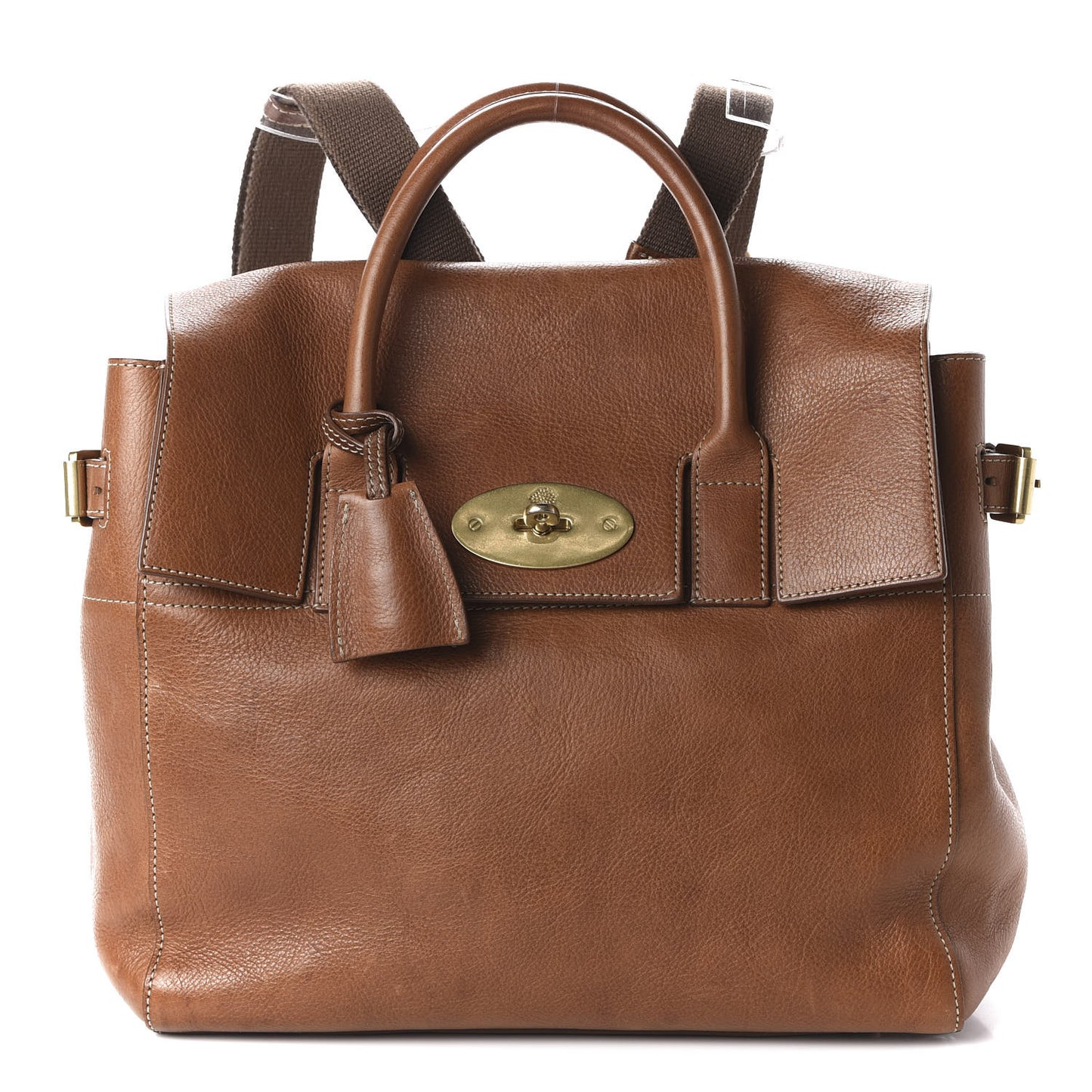 Natural Leather Cara Delevigne Convertible Satchel Oak