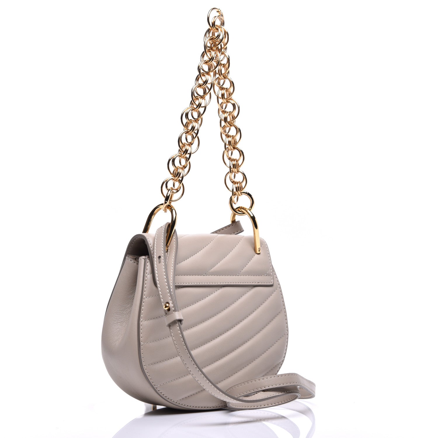 Chloe Calfskin Quilted Mini Drew Bijou Shoulder Bag Motty Grey 4 of 10