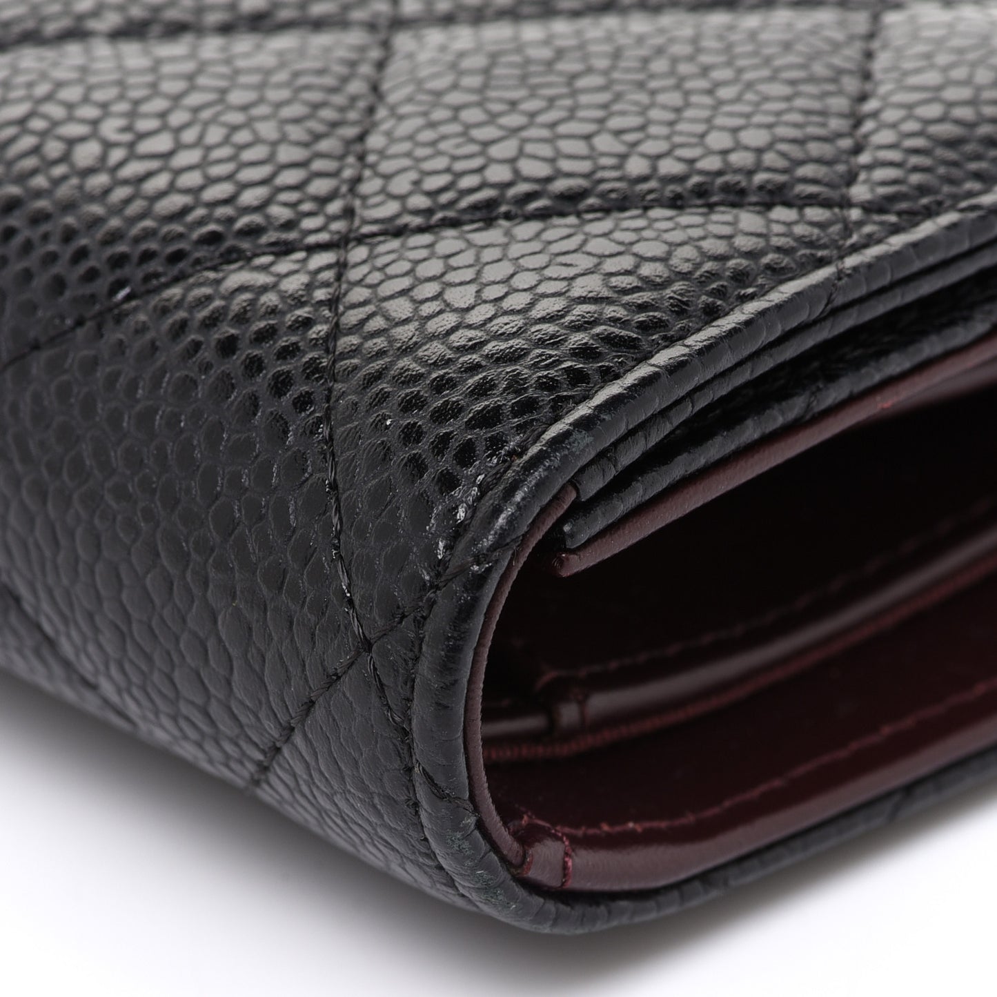 Caviar Quilted Large Flap Wallet Black