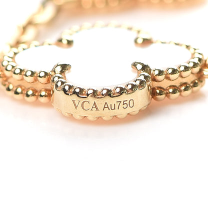 Van Cleef & Arpels 18K Yellow Gold Mother of Pearl 5 Motifs Vintage Alhambra Bracelet 6 of 8