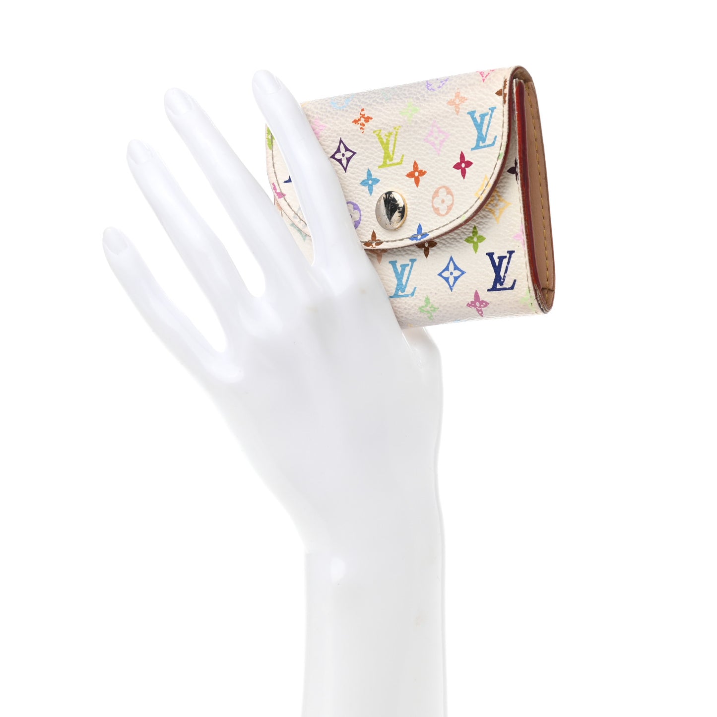 Monogram Multicolor Business Card Holder White