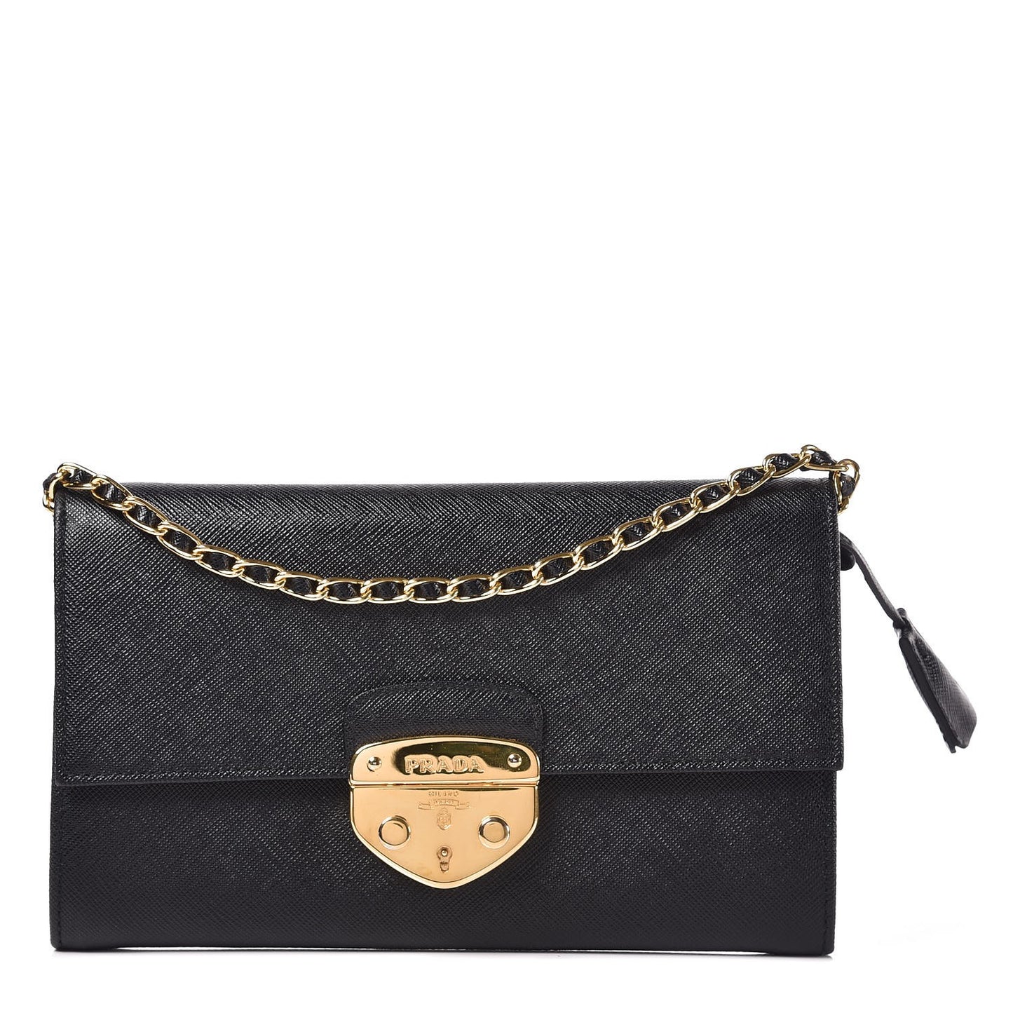 Saffiano Lux Bandoliera Pochette Bag Black