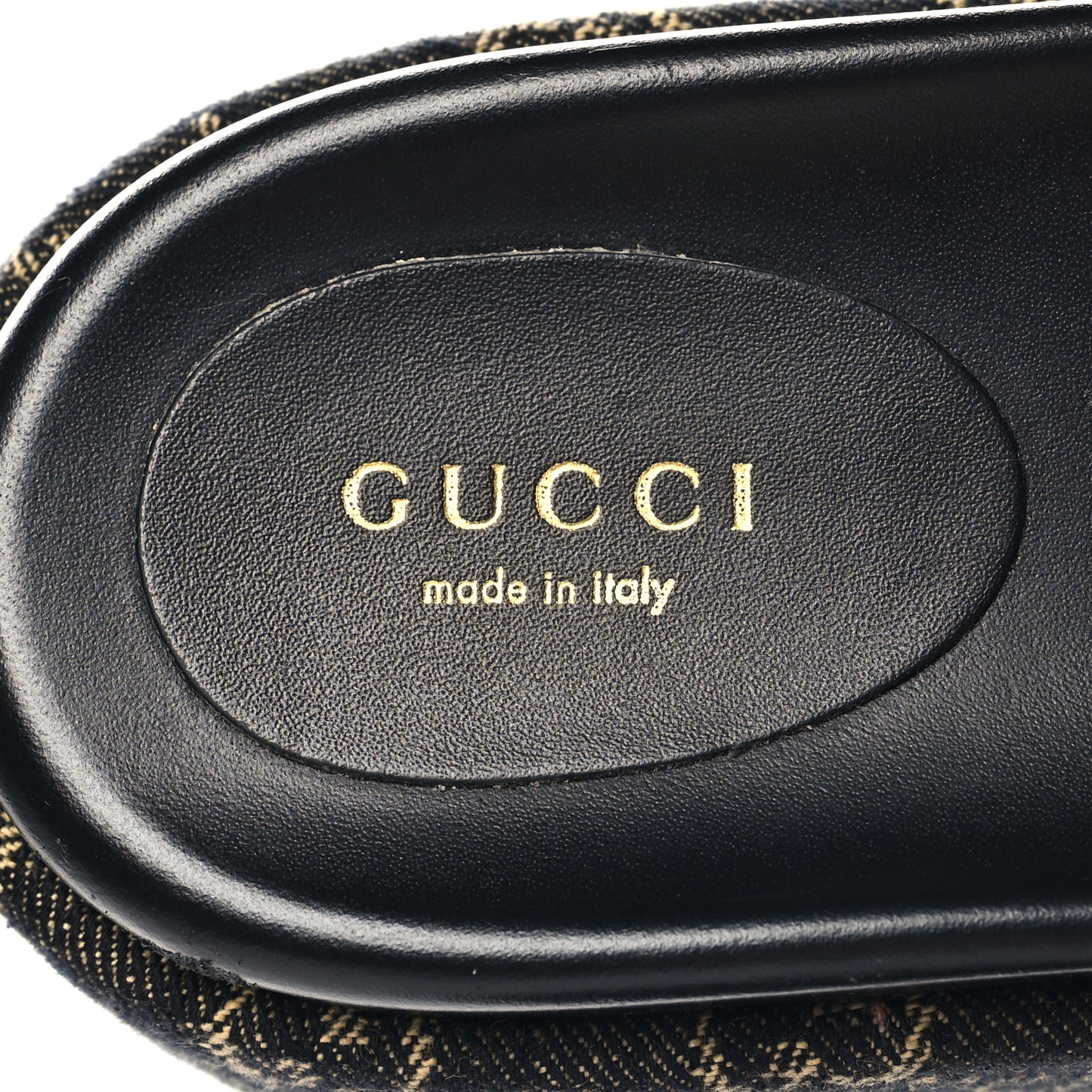 Jacquard Black Denim GG Monogram Angelina Platform 55mm Slide Sandals 39 Black Ivory
