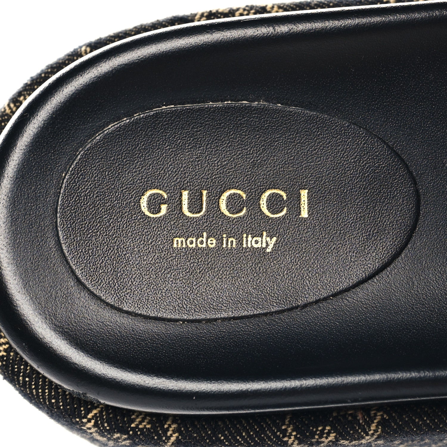 Gucci Jacquard Black Denim GG Monogram Angelina Platform 55mm Slide Sandals 39 Black Ivory 9 of 11