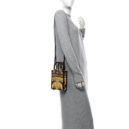 Fendi X VERSACE Vitello King Catalan Mirror Plexiglass Fendace FF Baroque Logo Mini Fendi Sunshine Shopper Tote Black Gold 2 of 11