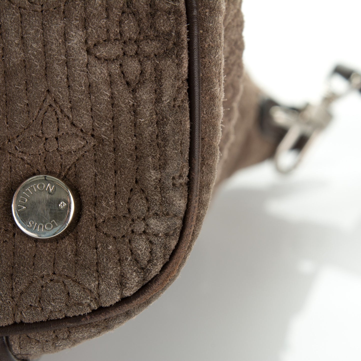 Monogram Suede Antheia IXIA MM BBrown