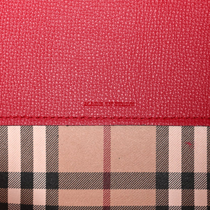 Burberry Haymarket Check Medium Reversible Tote Poppy Red 9 of 18