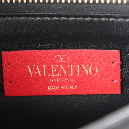 Valentino Garavani Pebbled Calfskin Small VRing Chain Shoulder Bag Black 6 of 9