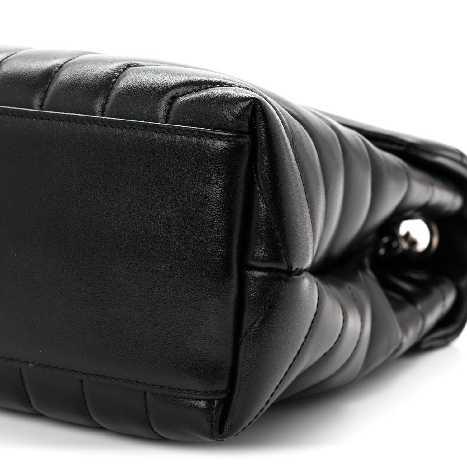 Saint Laurent Calfskin Y Quilted Monogram Medium Loulou Chain Satchel Black 10 of 10