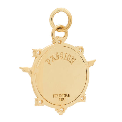 Foundrae 18K Yellow Gold Diamond Baby Vivacity Medallion Pendant 3 of 4