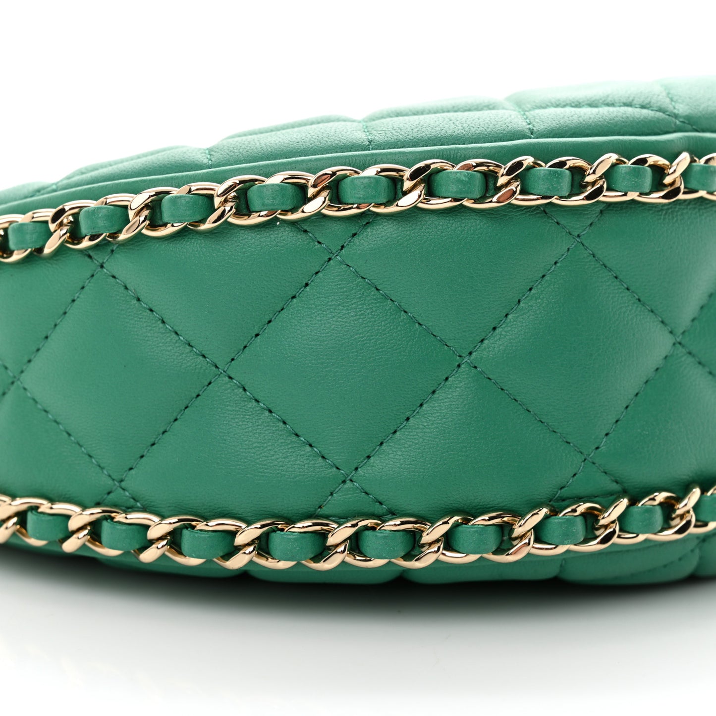Lambskin Quilted Small Hobo Bag Green
