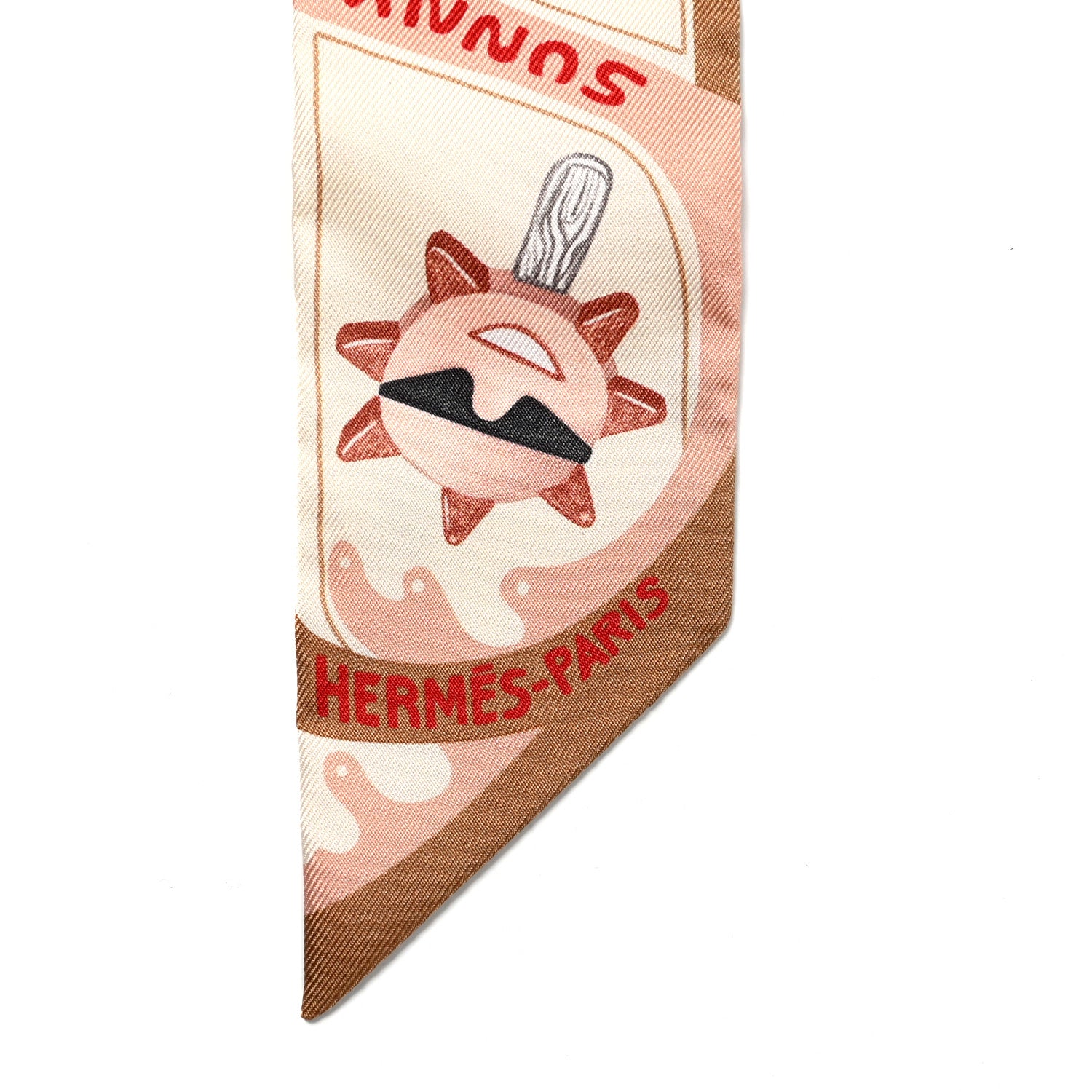 Hermes Silk Funny Ice Cream Twilly Beige Cream Vert 2 of 4