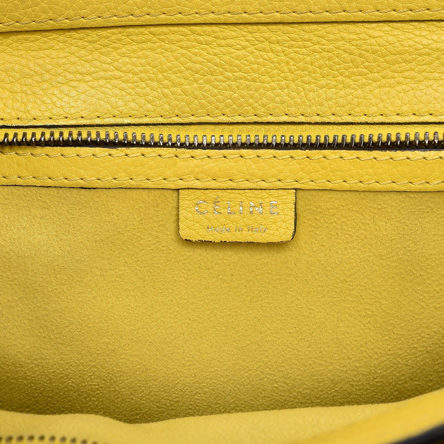Celine Drummed Calfskin Nano Luggage Citron 6 of 18