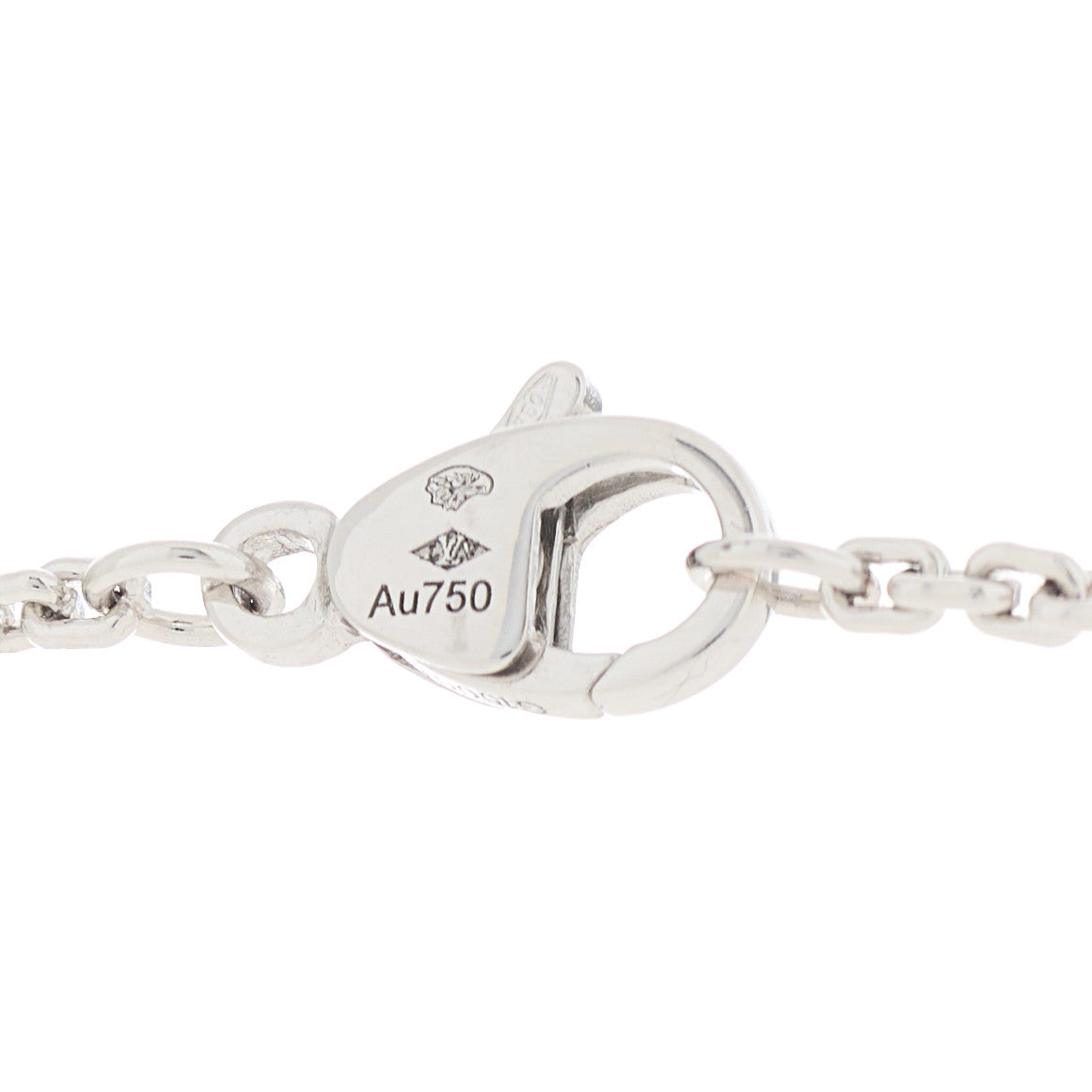 18K White Gold Diamond Large LV Volt One Pendant Necklace