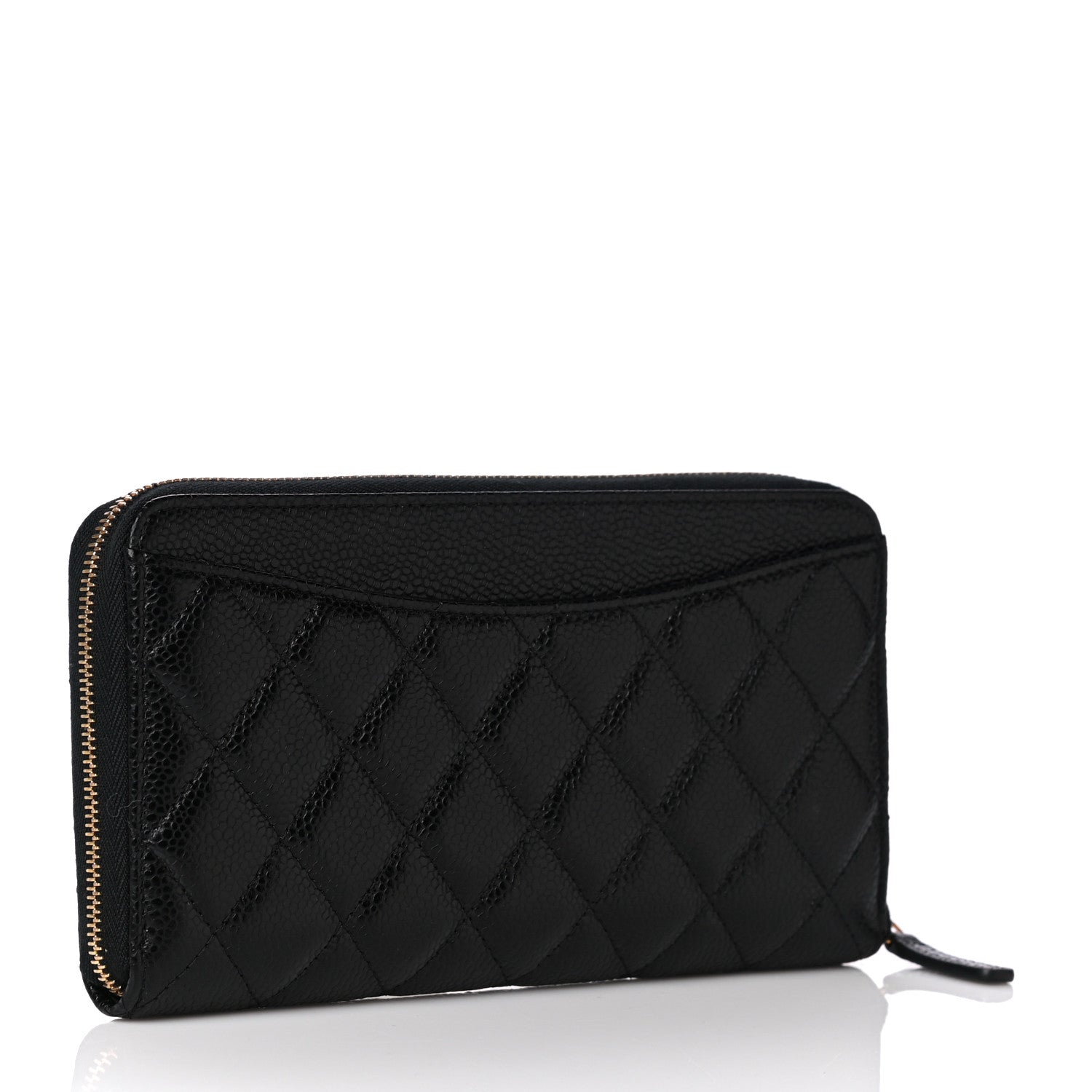 Chanel Caviar Quilted Large Gusset Zip Around Wallet Black 3 of 8