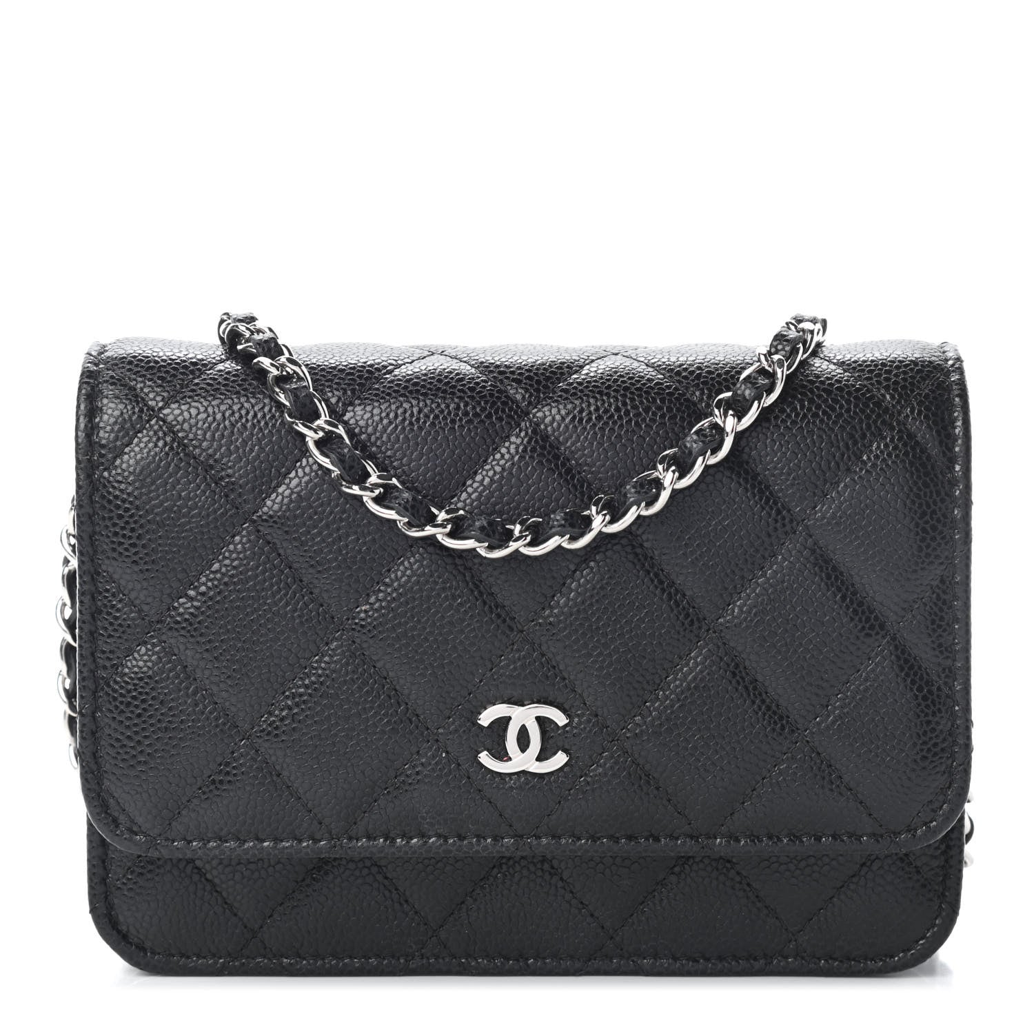 Chanel Caviar Quilted Mini Wallet On Chain WOC Black 1 of 8