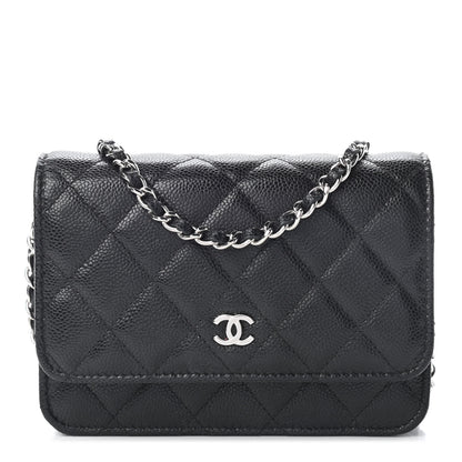 Chanel Caviar Quilted Mini Wallet On Chain WOC Black 1 of 8