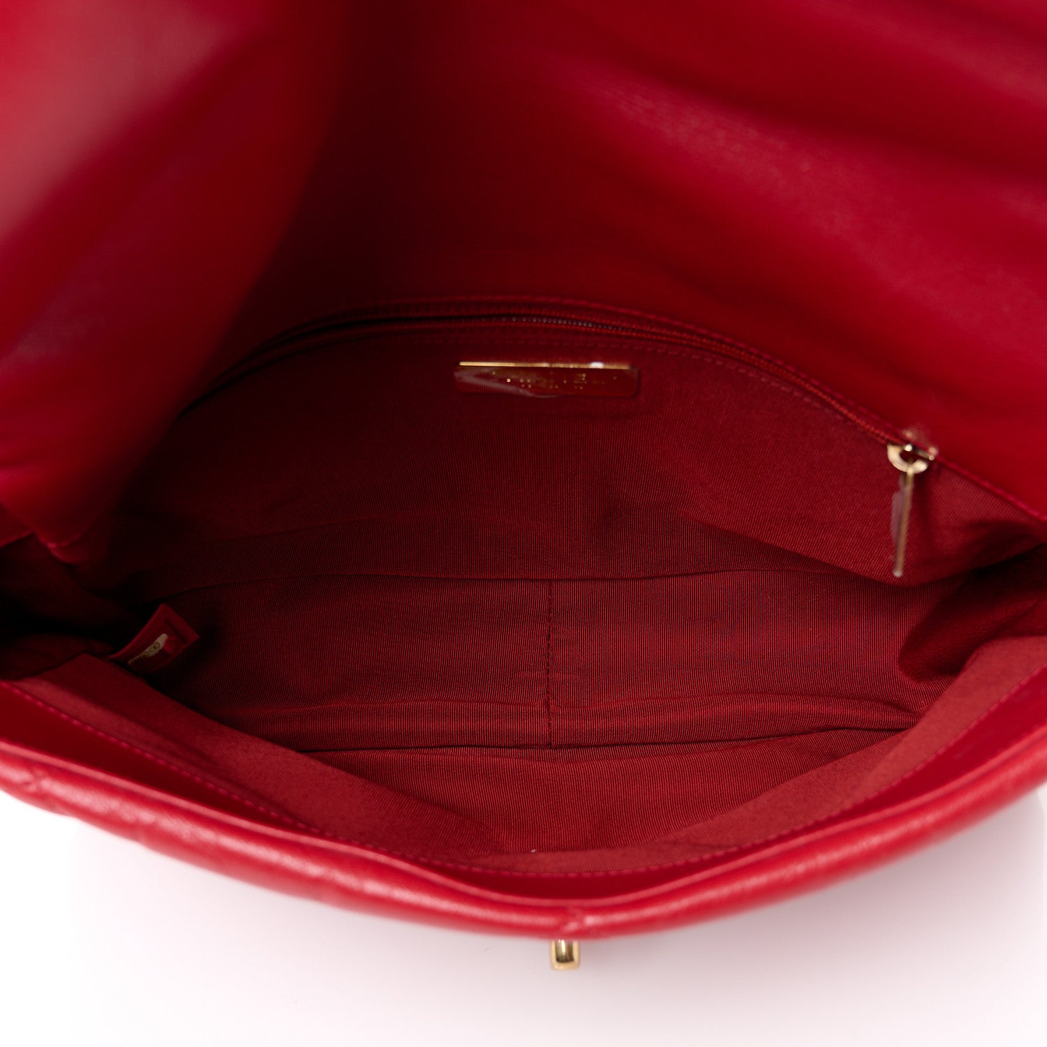 Chanel Goatskin Quilted Large Chanel 19 Flap Red 5 of 10