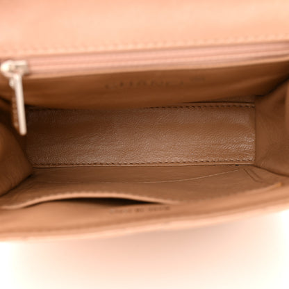 Chanel Iridescent Lambskin Quilted Round Handle Mini Flap Beige 5 of 12