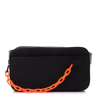 Louis Vuitton Taurillon Monogram Uniformes Solar Ray Soft Pochette Volga Belt Bag Black 1 of 10