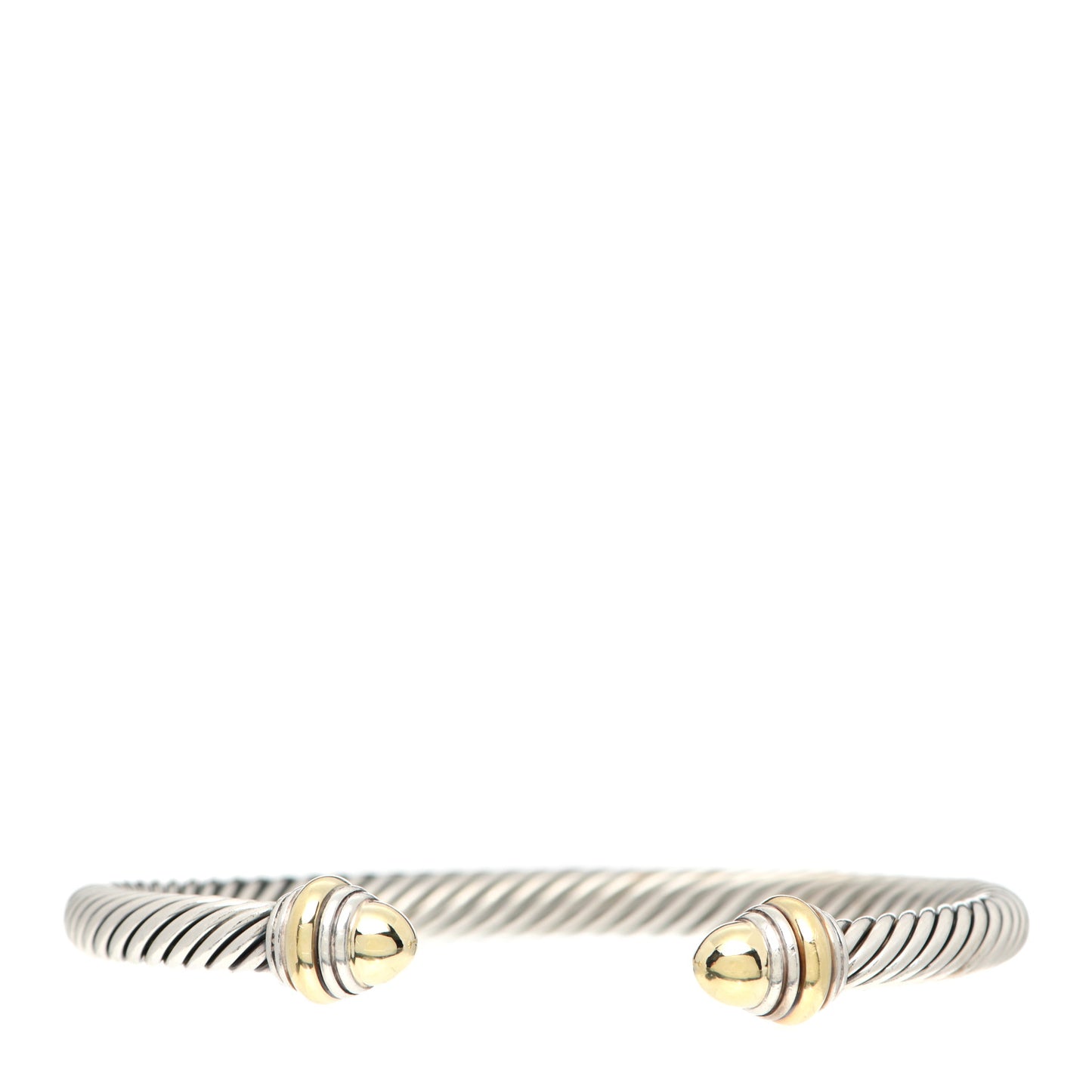 Sterling Silver 14K Yellow Gold 5mm Cable Classics Dome Bracelet