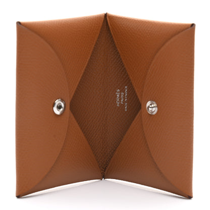 Hermes Epsom Calvi Card Case Gold 5 of 6
