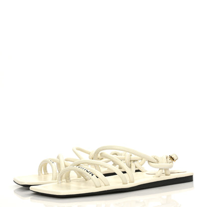 Louis Vuitton Lambskin Nova Flat Sandals 36 White 3 of 7