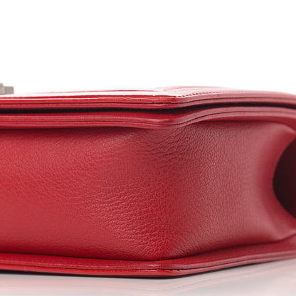Chanel Goatskin Quilted Patent New Medium Duo Boy Flap Red 10 of 11