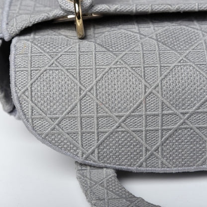 Christian Dior Canvas Embroidered Cannage Medium Lady D-Lite Stone Gray 9 of 10