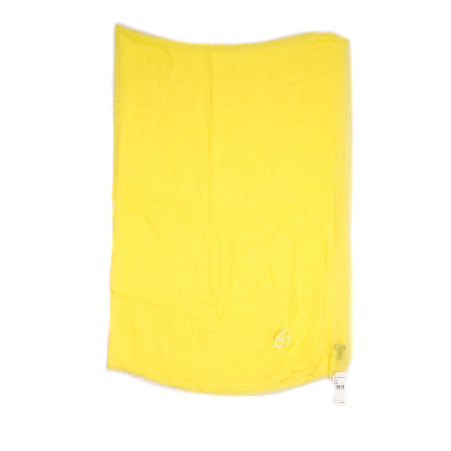 Chanel Modal Cashmere Sequins CC Scarf Yellow 4 of 5