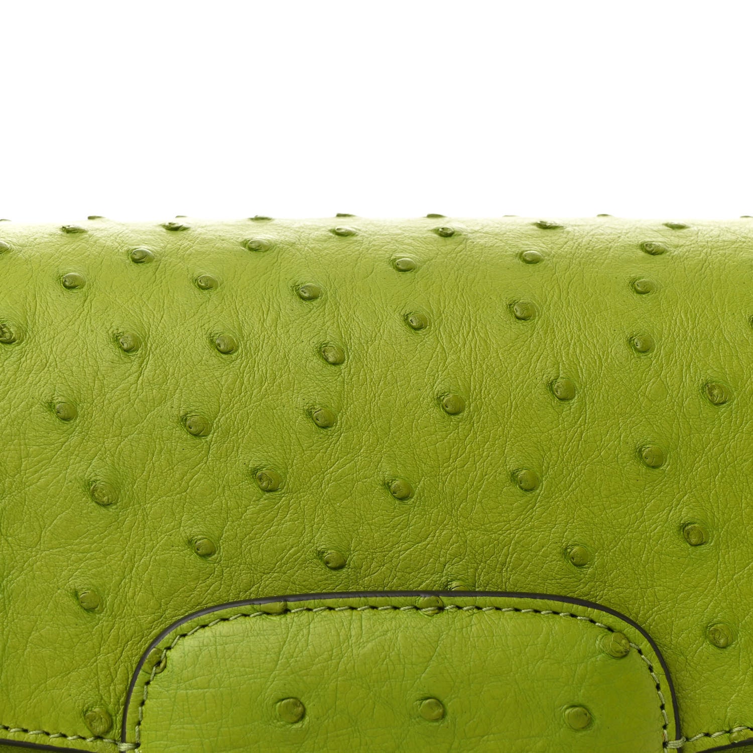 Gucci Ostrich Medium Horsebit 1955 Shoulder Bag Lemon Grass 8 of 13