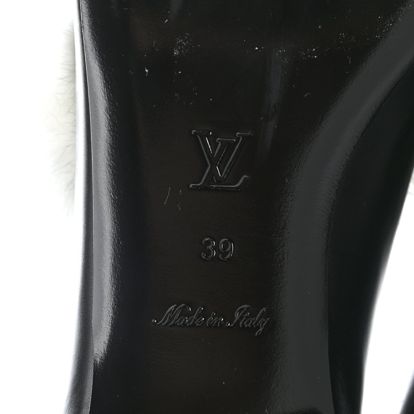 Calfskin Mink Upper Case Flat Loafer 39 Black