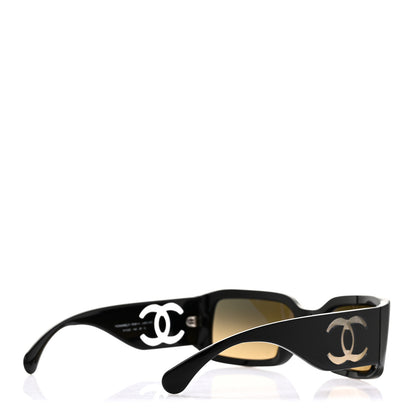 Chanel Acetate Polarized Rectangle Sunglasses 5526-A Black 4 of 6