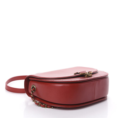 Chanel Shiny Calfskin Goatskin Quilted Medium Coco Curve Messenger Flap Red 4 of 10