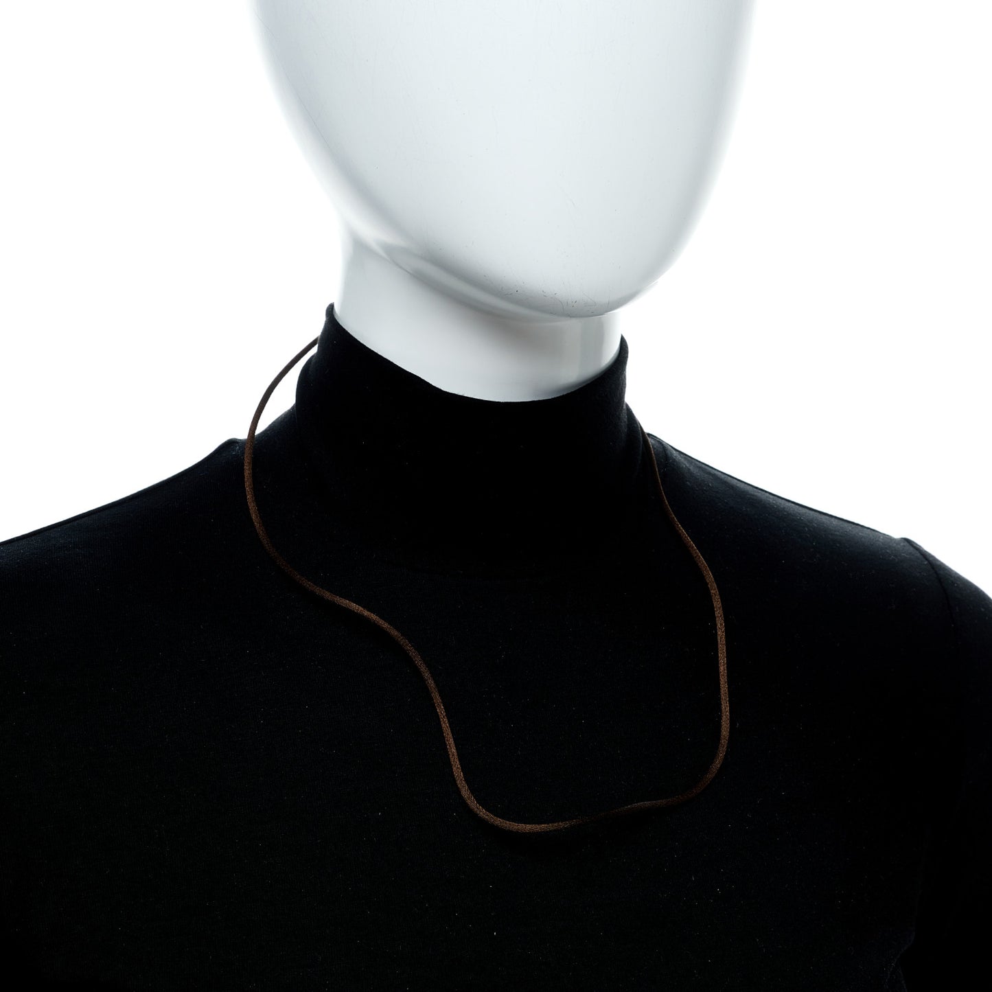 18K Yellow Silk Gold Cord Necklace Brown