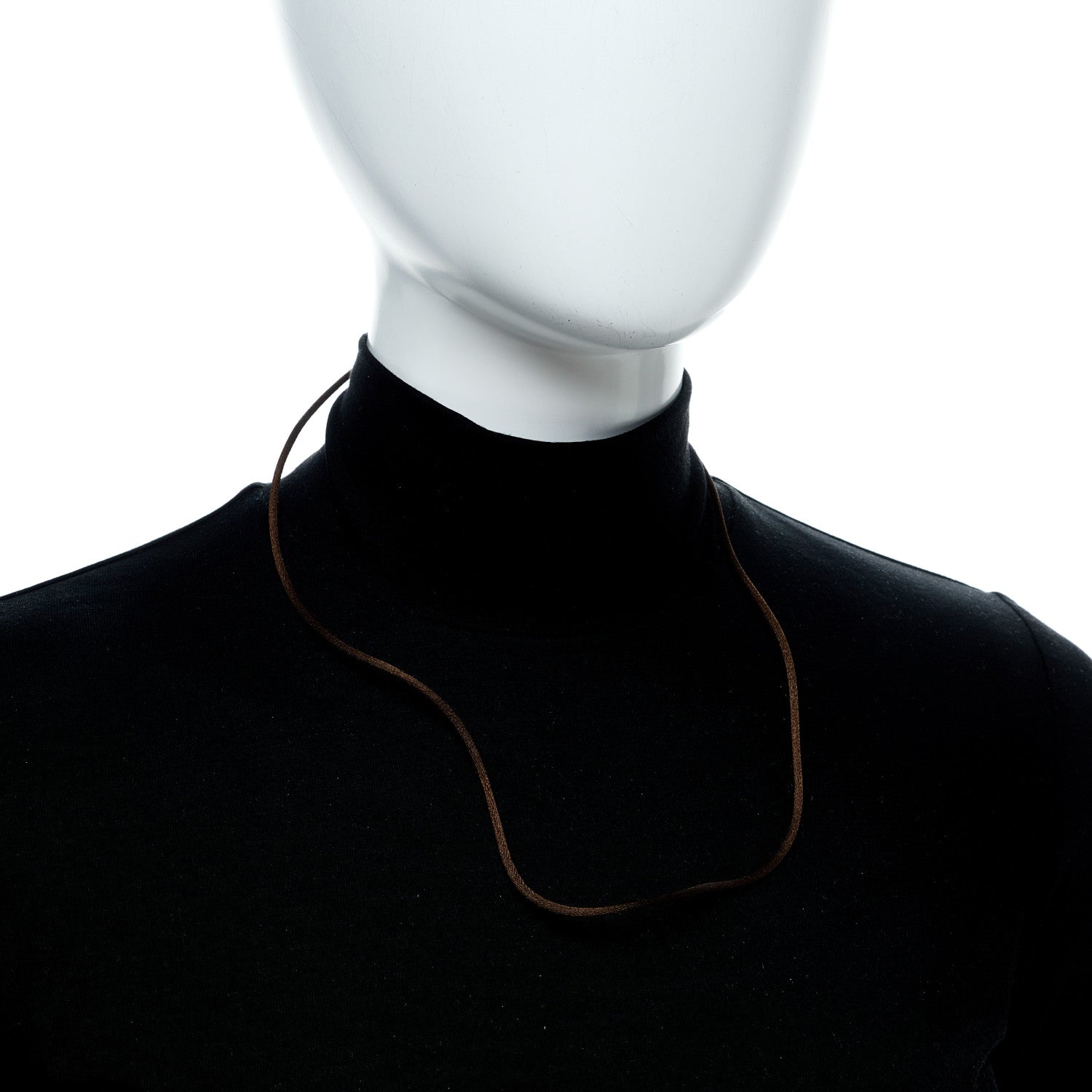 Cartier 18K Yellow Silk Gold Cord Necklace Brown 2 of 4