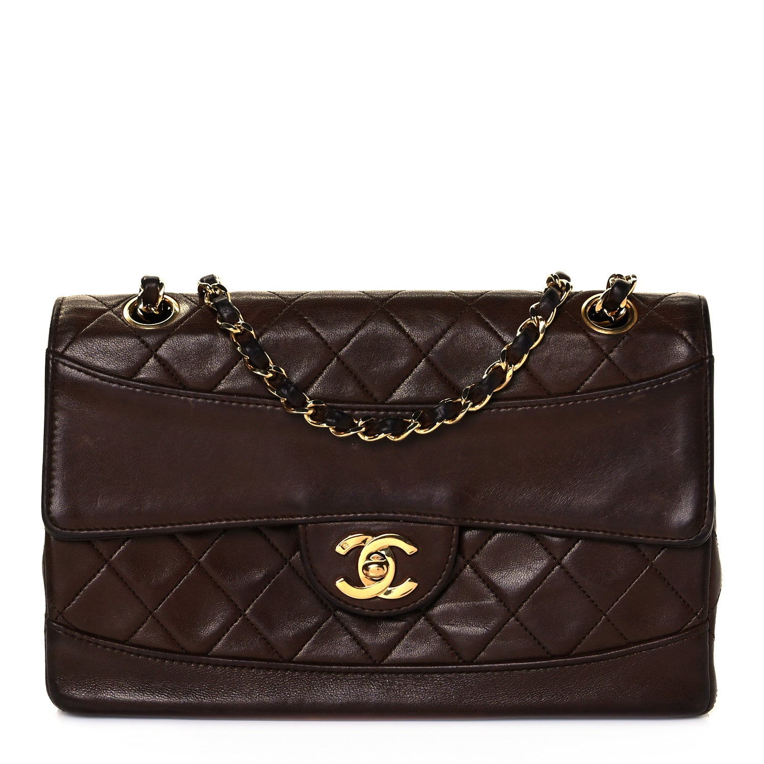 Chanel Lambskin Quilted Small Single Flap Brown 1 of 11